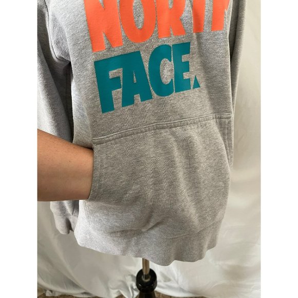 The North Face Gray/Pink/Orange/Blue Pouch Pocket Drawstring Hoodie Sweatshirt - Picture 6 of 12